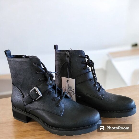 Soul By Naturalizer Womens  Quaid  Combat & Lace Up Black Boots US 6.5M - Picture 3 of 8